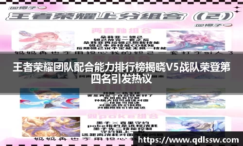 王者荣耀团队配合能力排行榜揭晓V5战队荣登第四名引发热议